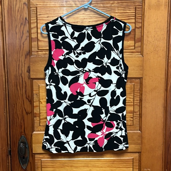 Jones Studio Separates size large black, pink and white leaf pattern - Picture 3 of 6